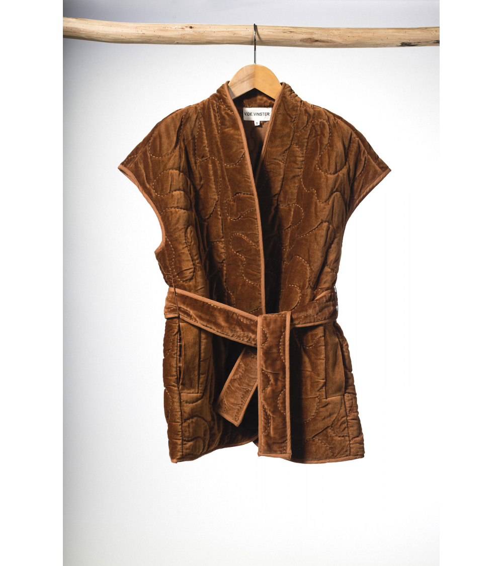 kimono sans manches écureuil marron