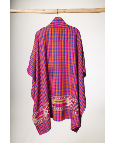 cape zip tricotée rose