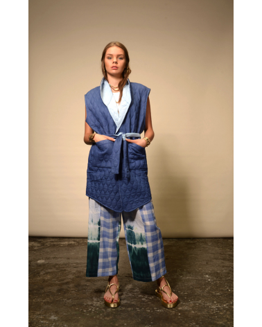 bleu kimono sans manches