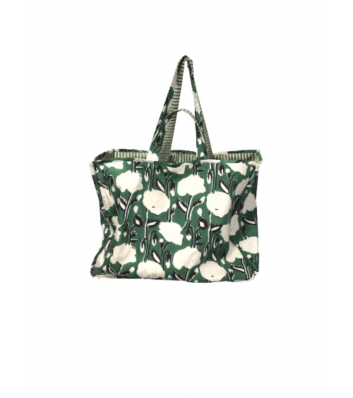 Tote bag à fleurs vertes