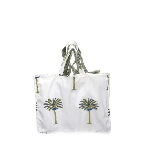 sac cabas imprimé avec des palmiers verts