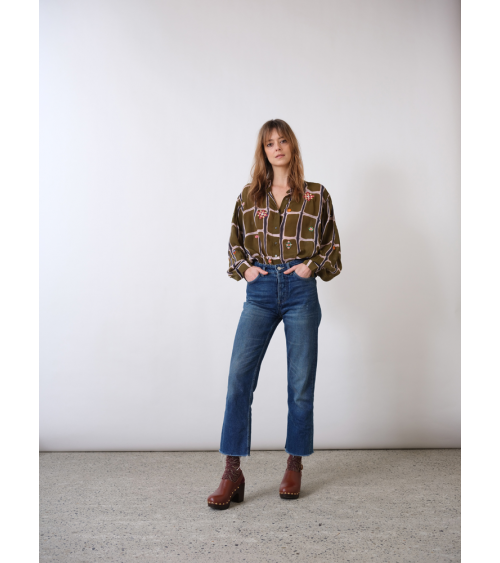 blouse tartan kaki