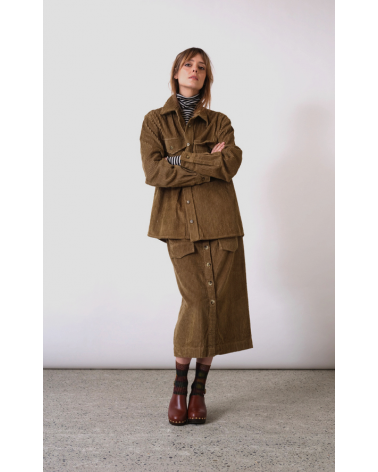 surchemise en velours marron