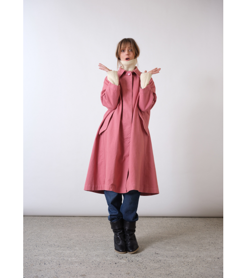 trench en twill de coton rose