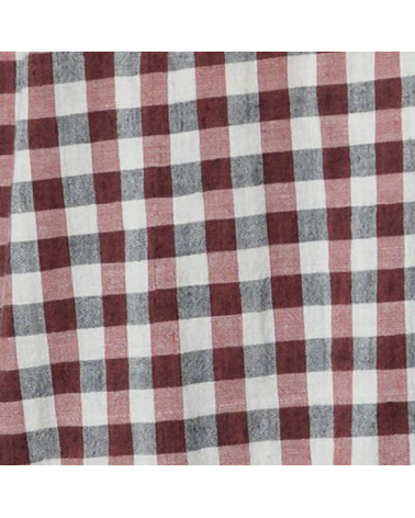 tunique ou chemise en tartan bordeaux brodée
