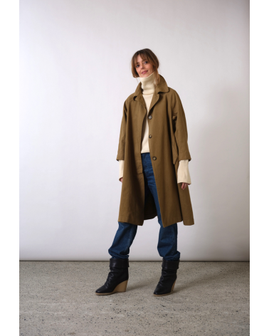 kaki trench coton épais
