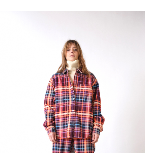 surchemise en velours tartan