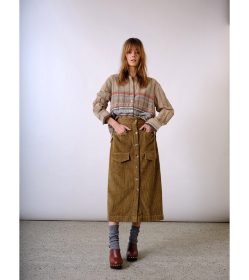 chemise à carreaux beige