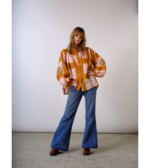 blouse tie and dye crème