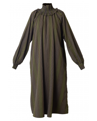 kaki robe longue rayée