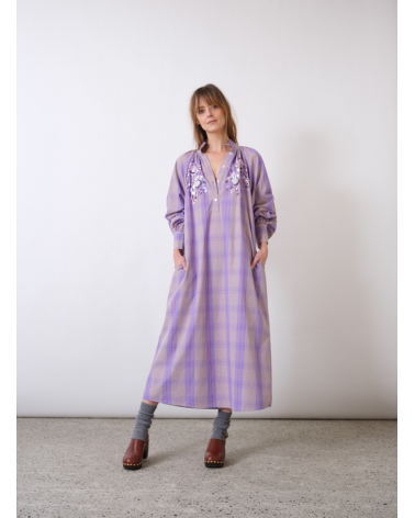 robe tartan lavande