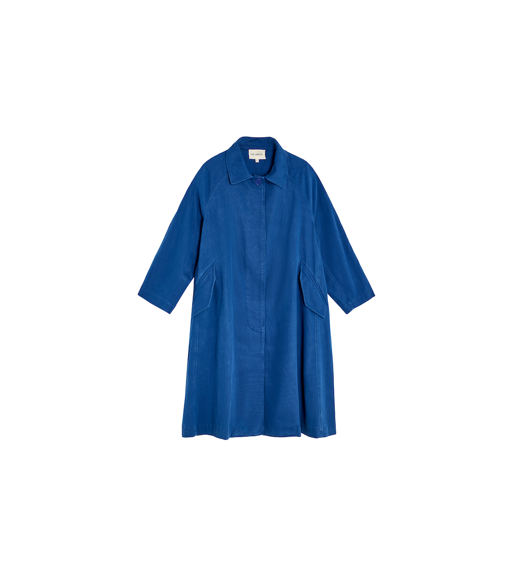 Trench coton épais bleu