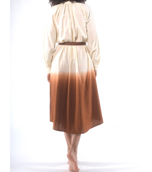 MAXI ROBE COL MAO & PEARLS BOIS DE ROSE Taille M Couleur Bois de rose